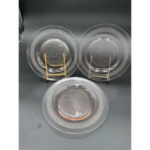 3 Pink Depression Glass Plates From Cambridge Glass Company Style #727 1920
